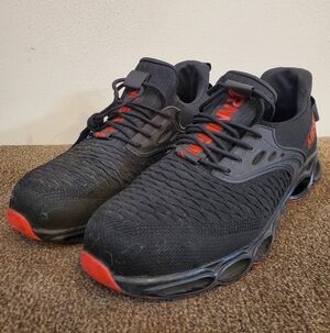Larnmern Black and Red Work Safety Shoe Sneakers Sz 12